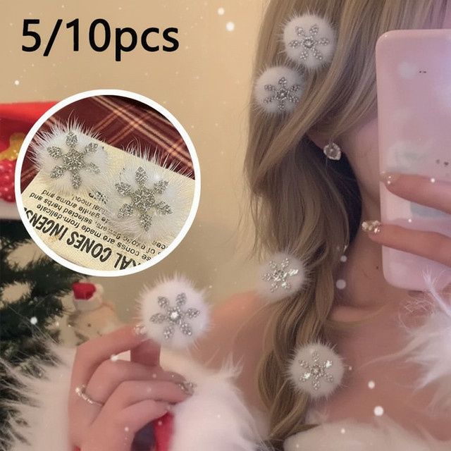 Haar Clip Schneeflocke, Plüsch, Strass, Damen - Bild 1