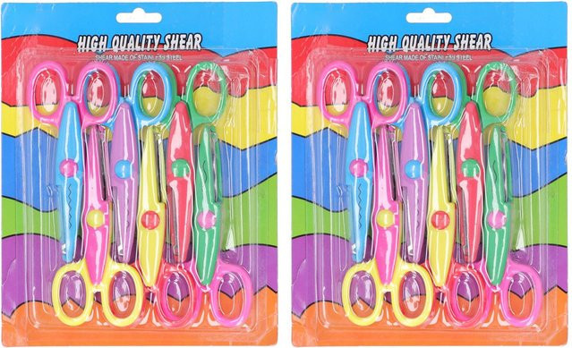 12 Stück GoolRC Bastelschere für Kinder aus Edelstahl und Kunststoff in Blau und Multicolour für Scrapbooks und Schule - Bild 1