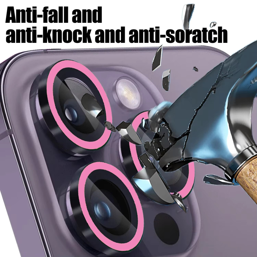 2-3 Stück Leuchtende Keramik Kameraschutz Ringe für iPhone 16 Pro Max und iPhone 16 Plus in Blau, Anti-Scratch Objektiv Schutzglas - Bild 3