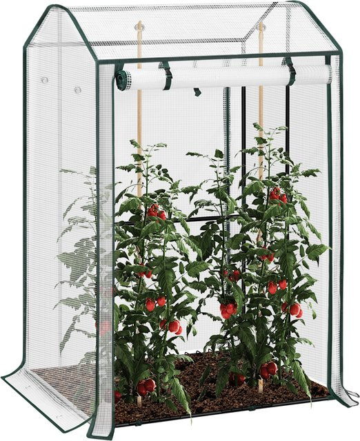 WOLTU Garten-Gewächshaus Tipi in Weiß als Winterzelt für Gemüse, Blumen und Kletterpflanzen, B/T/H: 150 x 100 x 83 cm - Bild 1