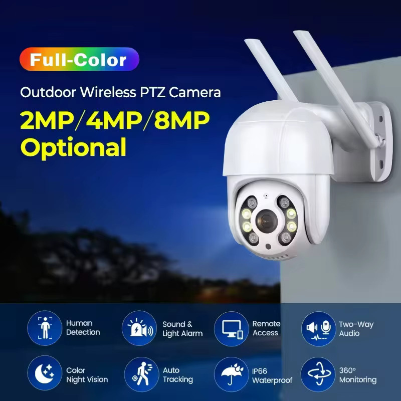 Outdoor V360pro 5MP 4K WLAN-Sicherheitskamera mit vollfarbiger Nachtsicht in Weiß zur smarten IP Video-Überwachung - Bild 4