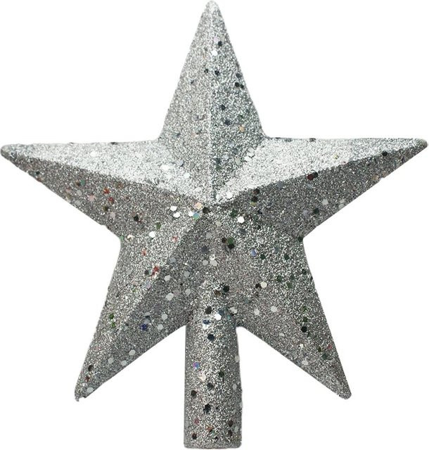 Glitzernder Stern als Weihnachtsbaumspitze in Grau und Silber von TOMTOP JMS, Höhe: 20 cm - Bild 1