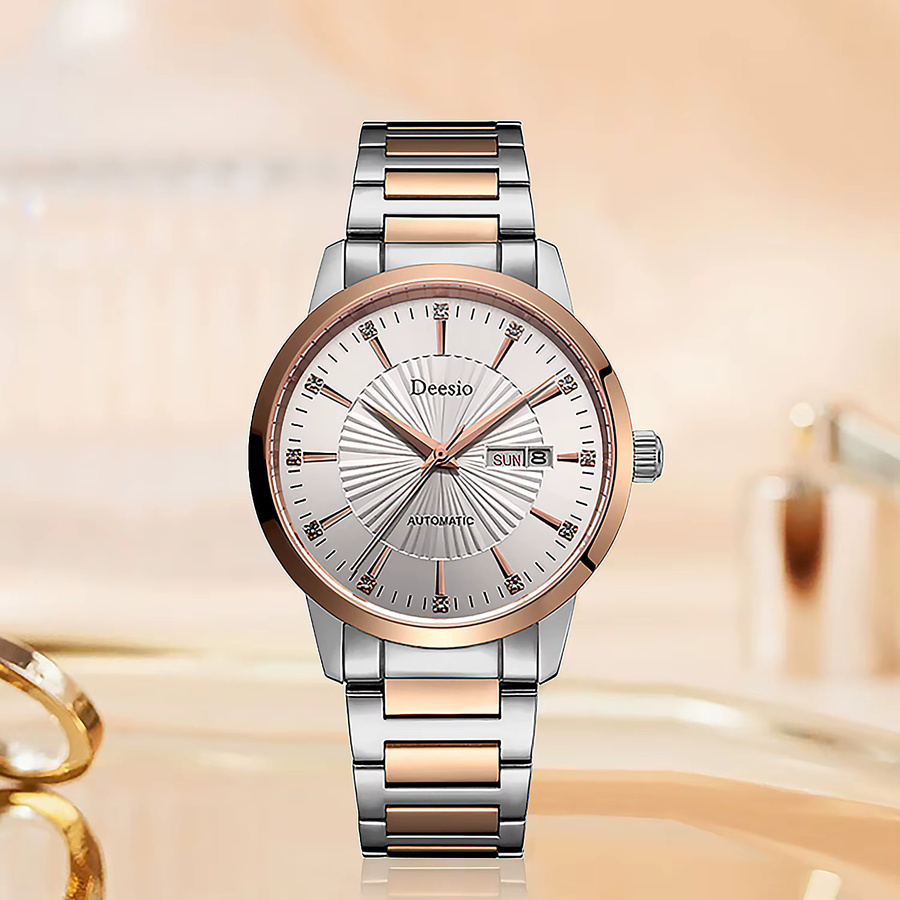 Deesio Armbanduhr, Automatik, Edelstahl, Silber, Bicolor, Herren - Bild 1