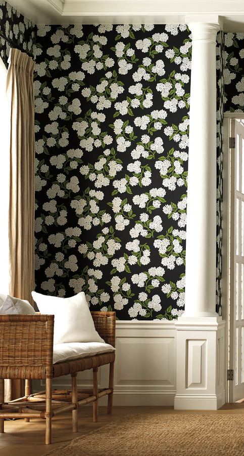 Rifle Paper Co. Tapete Hydrangea Floral Botanical in Gold und Multicolour - Bild 1