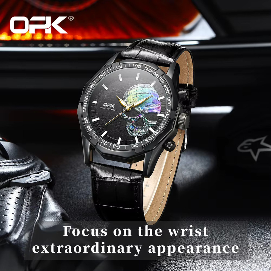 OPK Armbanduhr, Quarz, Lederarmband, Schwarz, Herren - Bild 3