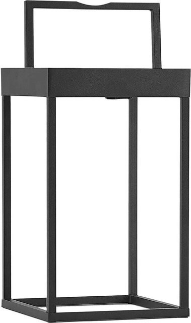 Lucande Solarleuchte Lynzy LED Laterne aus Aluminium in Schwarz, dimmbar, IP65 für den Außenbereich - Bild 1
