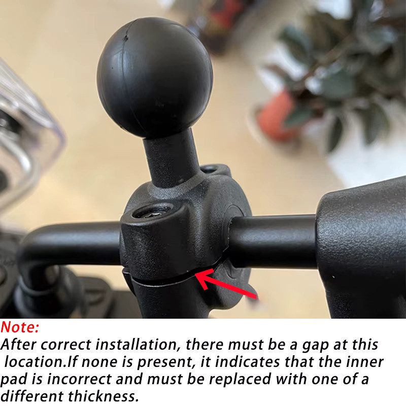 Rare Nova Kugelkopf Adapter Halterung mit Basis für Motorrad Lenker und Rückspiegel, Schwarz, passend für DJI, GoPro und Insta360 Action Kameras - Bild 2