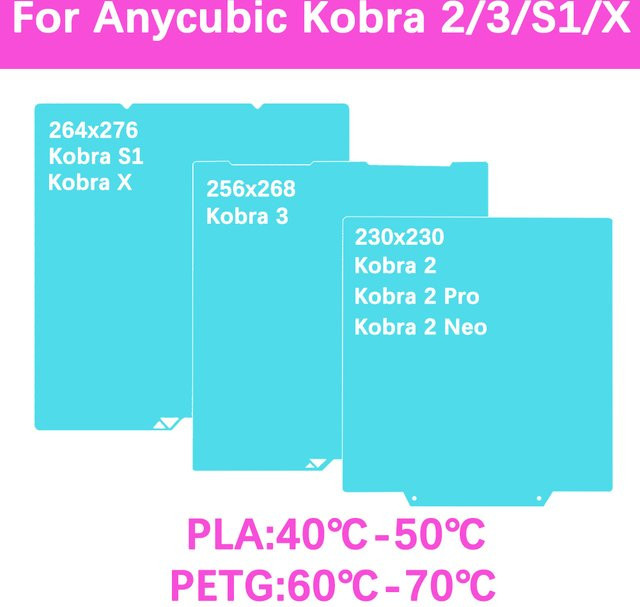 Glacier Kalt-Druckplatte von Anycubic für Kobra 2 Neo Pro, Kobra 3 Combo, Kobra S1 Combo und Kobra X in Türkis, doppelseitige Kühlbauplatte - Bild 1