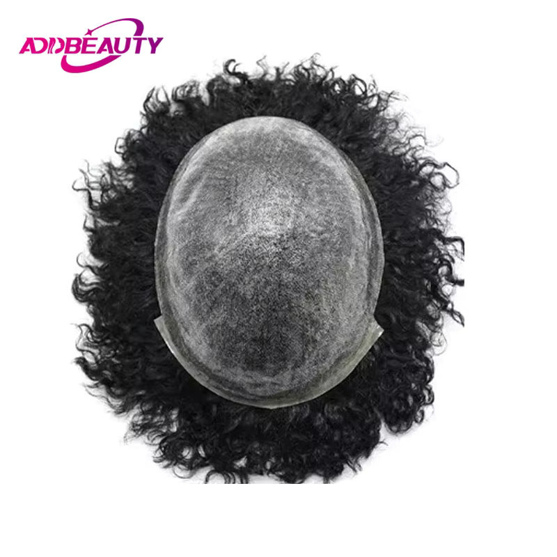 Addbeauty Herren-Kapillarprothese, Echthaar, lockig, indisches Remy-Haar - Bild 2