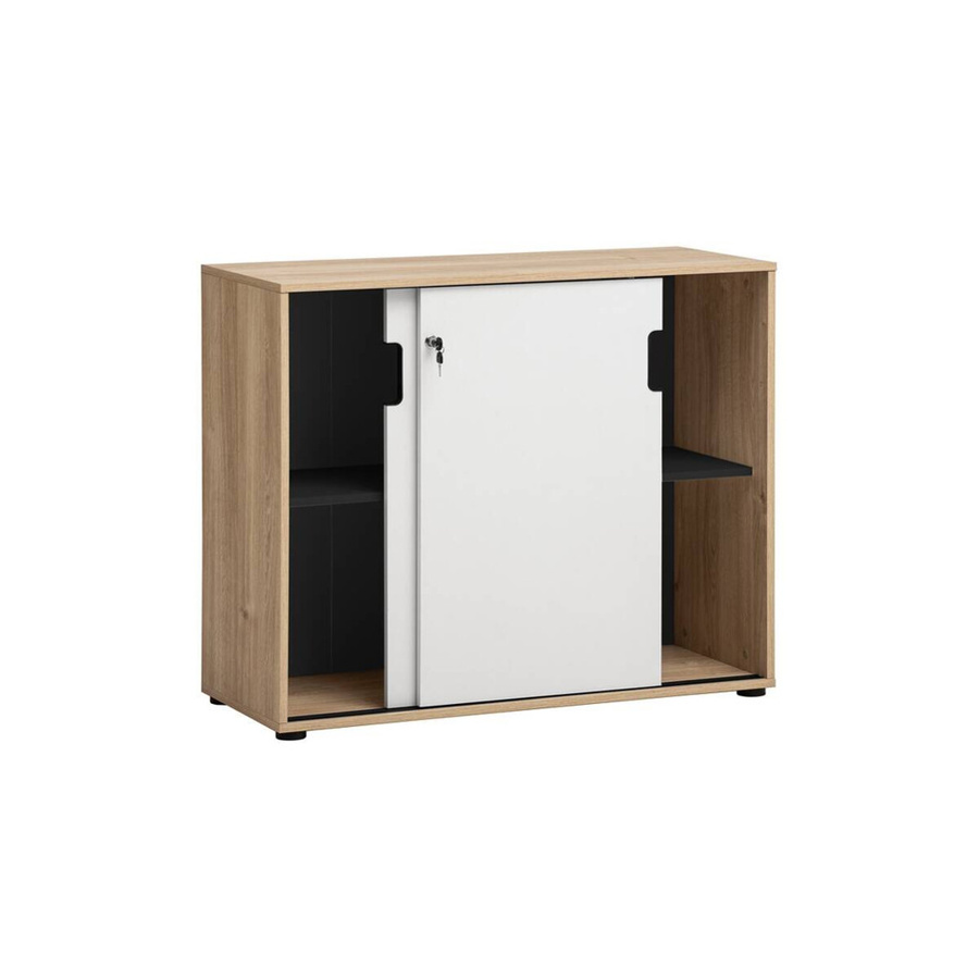 Schildmeyer Schiebetürenschrank Emmik in Weiß und Eiche, B/H/T: 100,1 x 83,6 x 41 cm - Bild 2