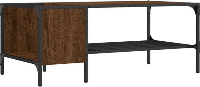 vidaXL Couchtisch mit Regal in Braun im industriellen Stil, B/T/H: 100 x 51 x 40 cm - Bild 1