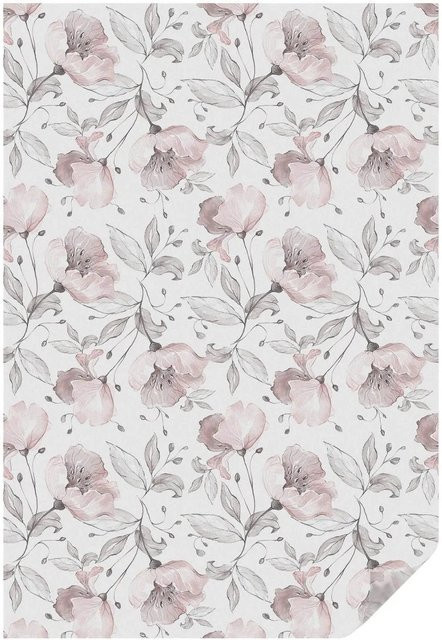 Tulup Buntglasfolie Rosenblätter Selbstklebend, Sichtschutz Fensterfolie mit floralem Design, Schwarzweiß/Pink, Breite: 100 cm, Höhe: 146 cm - Bild 1