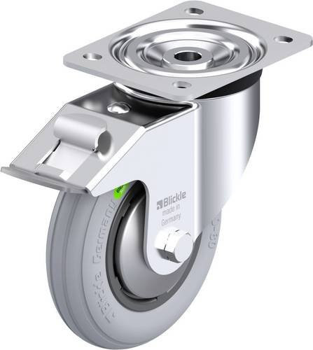 Blickle L-VWPP 160R-FI-SG-FA Stahlblech-Lenkrolle aus verzinktem Stahl mit Rad-Durchmesser 160 mm und einer Tragfähigkeit von 70 kg - Bild 1