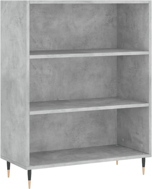 vidaXL Bücherregal modern in Betongrau und Braun aus Metall und Holzwerkstoff, B/T/H: 69,5 x 32,5 x 90 cm - Bild 1