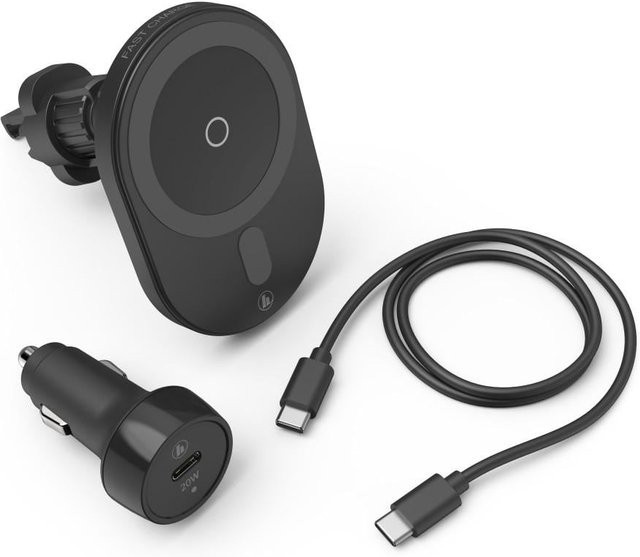 Hama MagCharge Car FC15 Kabelloses Auto-Handy-Ladegerät mit Fast Charge und USB-C in Schwarz - Bild 1