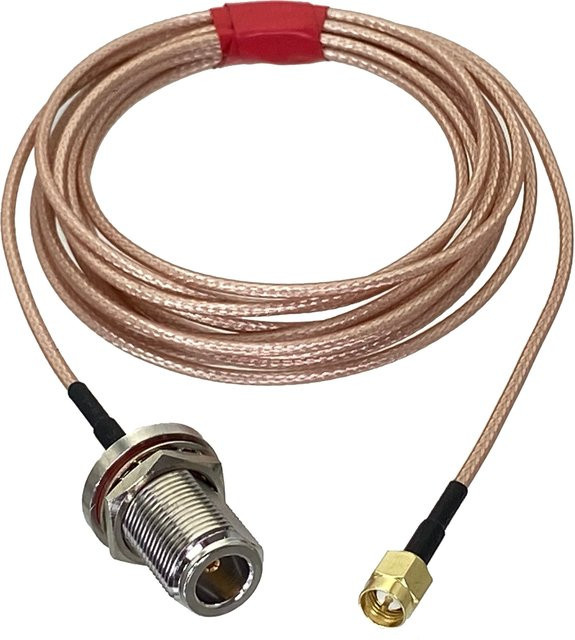 SMA-Stecker Typ Jacke auf SMA-Buchse Typ Mutter, RG316 Koaxialkabel Jumper, Farbe: Silber - Bild 1