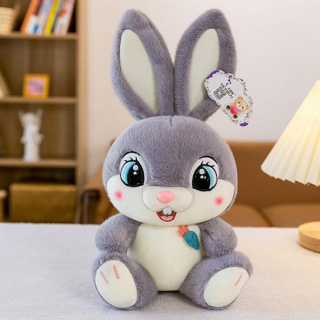 Langohriger süßer Hase, Plüschtier, grau, 35cm - Bild 1