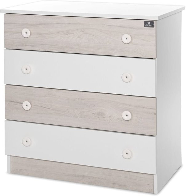 Lorelli Kommode Dresser mit 4 Schubladen in Grau und Weiß, B/T/H: 81 x 50 x 86 cm - Bild 1
