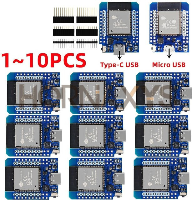 D1 Mini ESP32 IoT Entwicklungsboard mit WiFi und Bluetooth, USB-C Anschluss, Blau - Bild 1