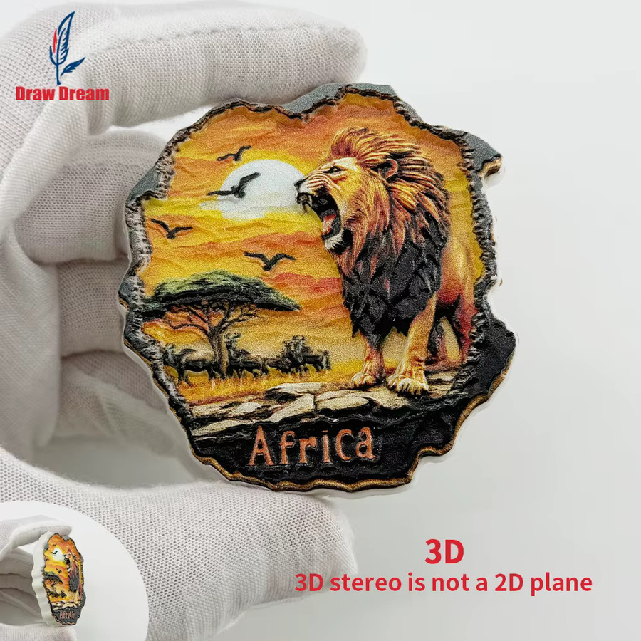Afrikanischer Wildkönig 3D-Löwen-Kühlschrankmagnet in Multicolour als kreatives Reise-Souvenir für dein Heim oder Büro - Bild 2