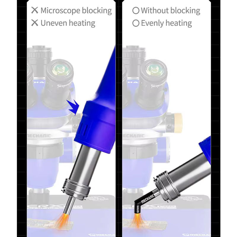 MECHANIC Heißluftdüse für 861 Diagonal-Luftpistole, schräge Blasdüse für gleichmäßige Erwärmung, Durchmesser: 5 mm, 6 mm, 8 mm, 10 mm, 12 mm - Bild 2
