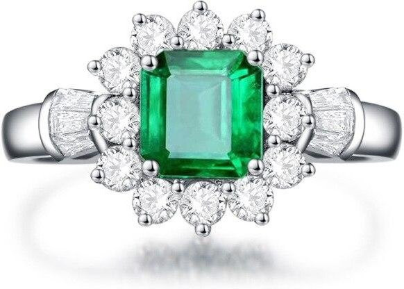 Ring 925 Silber, Smaragd, Damen, Vintage - Bild 1