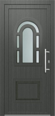 KNOCK Kunststoff-Haustür Robusto in Grau mit Glaseinsatz, modern, B: 110 cm, H: 210 cm - Bild 1