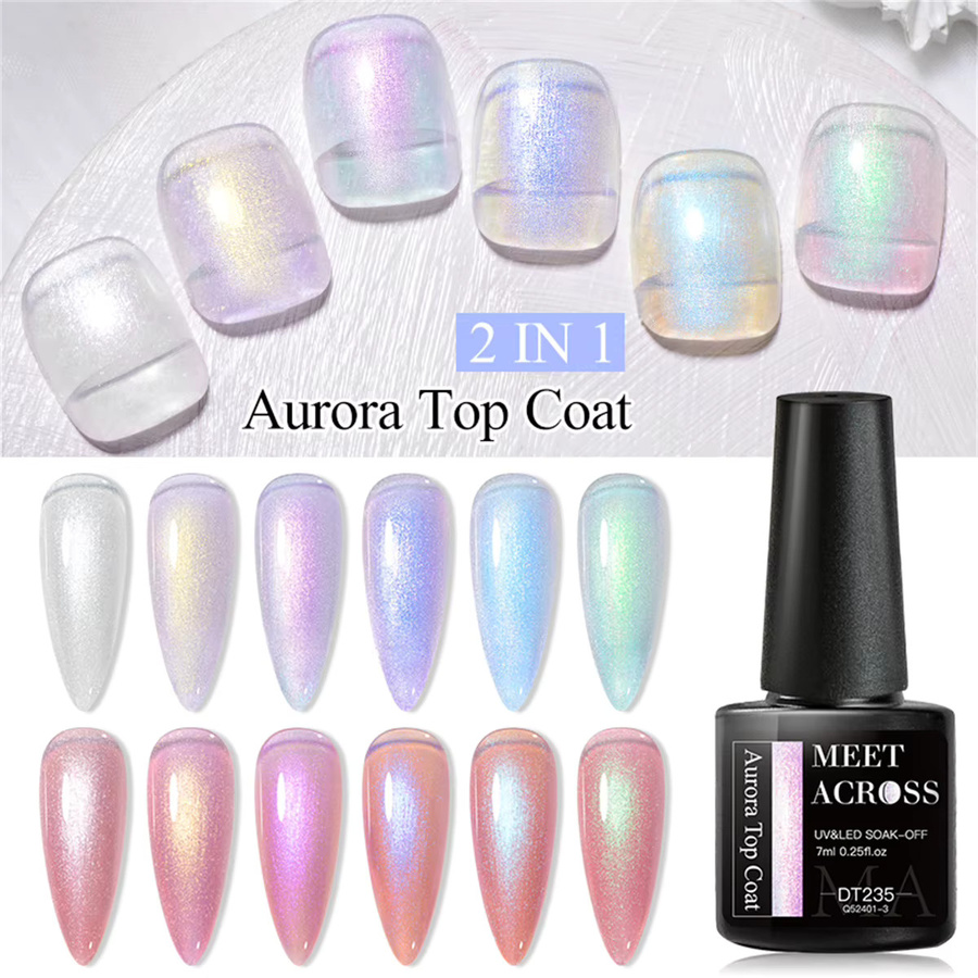 Meet Across Auroras Top Coat Nagellack, Perlrosa Lila, 7 ml - Bild 3