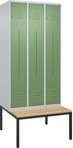 C+P Z-Spind Classic PLUS Sitzbank mit 6 Fächern und Zylinderschloss, Buche-Hartholz, B/T/H: 212,0 x 90,0 x 81,5 cm - Bild 1