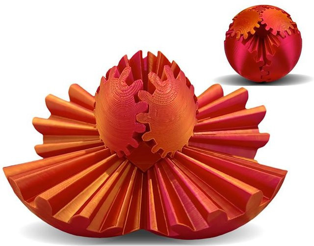 Linyi toy car Zahnradball, 3D-gedruckter Spinball Würfel Kugel Fidget Spielzeug - Bild 1