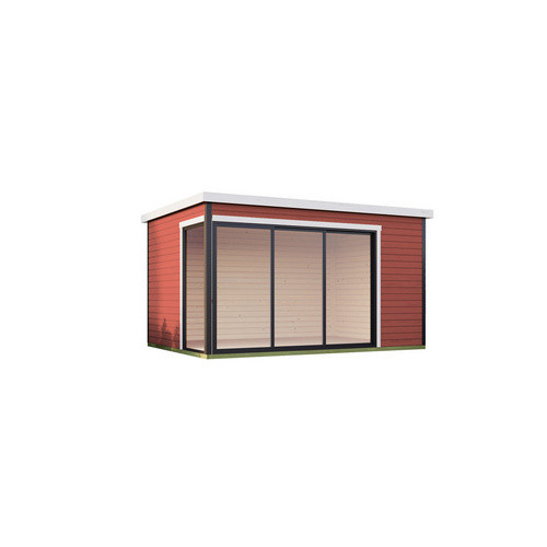 Lasita Blockbohlenhaus Austin Gartenhaus mit Flachdach in Schwedenrot, B/H/T: 439,6 x 239,4 x 319,6 cm - Bild 2