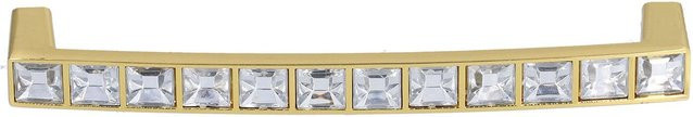 4er Set mfySpace Kristallgriff Modern in Gold mit Diamant-Design, Schubladenknopf aus Zinklegierung, Doppelbohrabstand: 128 mm - Bild 1