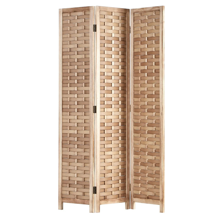 Homestyle4u 3-tlg. Paravent mit Rattanmuster in Braun, B/H: 120 x 170 cm - Bild 2