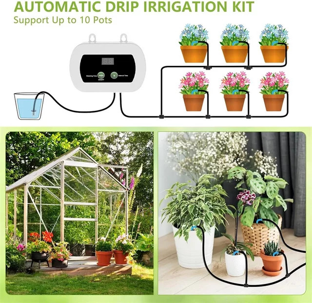 Automatisches Solar-Tropfbewässerungssystem für Garten, Balkon und Gewächshaus in Weiß - Bild 1