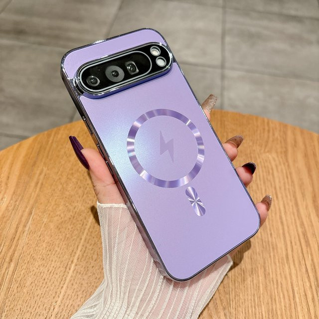 Luxus Beschichtung AG Magnetische MagSafe Hülle für Google Pixel 10 9 Pro XL 8 7 6 in Violett mit Mattem Displayschutz und Stoßfestem Cover - Bild 1