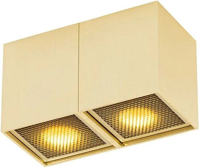 QAZQA Design Spot Qubo Honey Deckenleuchte 2-flammig in Gold/Messing, dimmbar, GU10 - Bild 1
