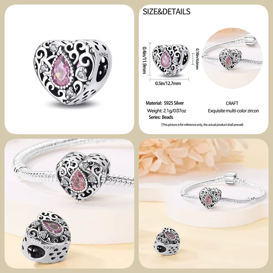 Qikaola Lotus-Charm, 925 Silber, Zirkonia, Damen - Bild 2
