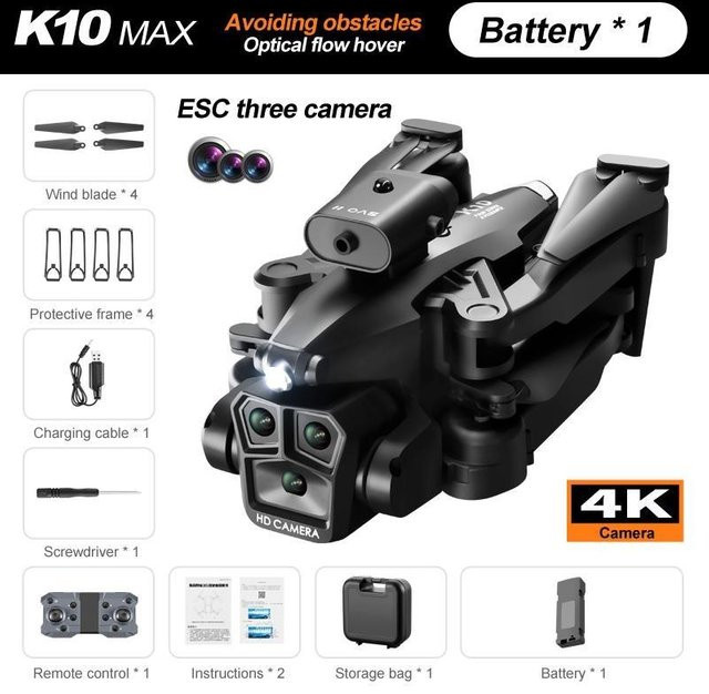 LYZRC K10Max Mini-Drohne mit 8K Kamera, GPS, 5G Fernsteuerung und Hindernisvermeidung in Schwarz - Bild 1