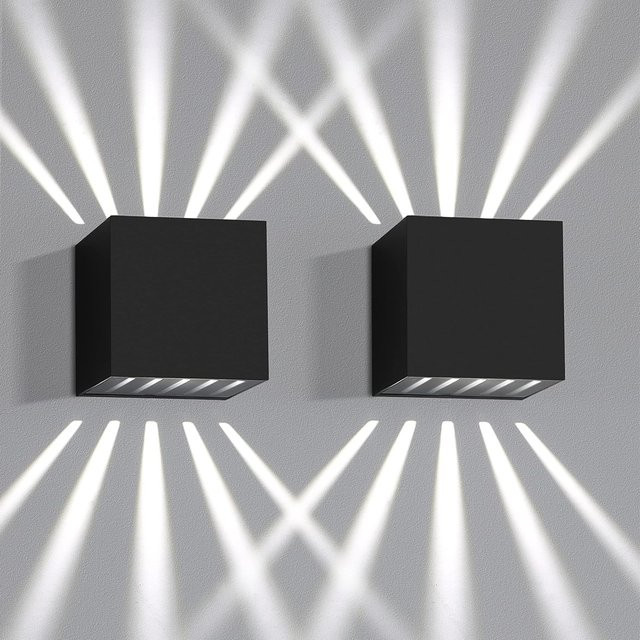 2er-Set LED Wandleuchte Schwarz Up-Down Wandlampe IP65 Wasserdicht für Innen und Außen mit 4500K Kaltweiß 10W - Bild 1