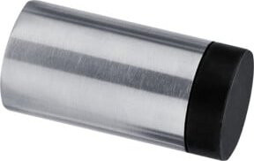DENI Wandtürstopper mit einseitigem Gummipuffer in Silber, Durchmesser: 30 mm, Länge: 90 mm - Bild 1