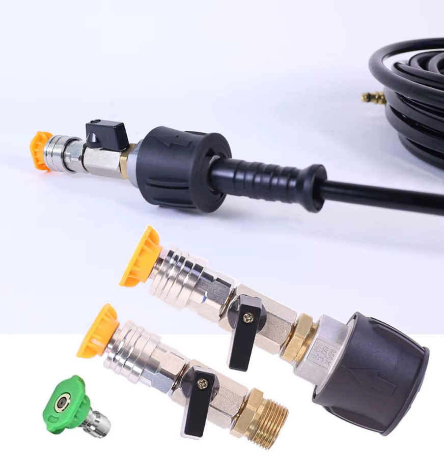 KAIKARAI 1/4 Schnellanschlussventilsteuerung für Hochdruckreiniger-Schläuche als Adapter für Karcher, Parkside, Nilfisk, Lavor, Bosch und Stihl - Bild 3
