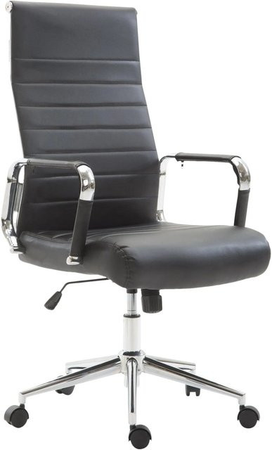 DELUKE SONOD Ergonomischer Bürostuhl in Schwarz mit Rollen und Höhenverstellung aus Kunstleder - Bild 1