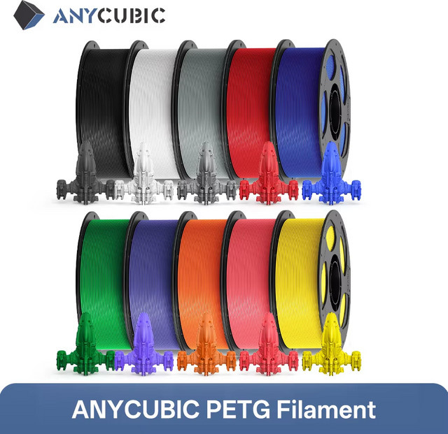 Anycubic PETG-Filament für FDM 3D-Drucker, 1,75 mm, mehrfarbig und transparent, 5 kg - Bild 1