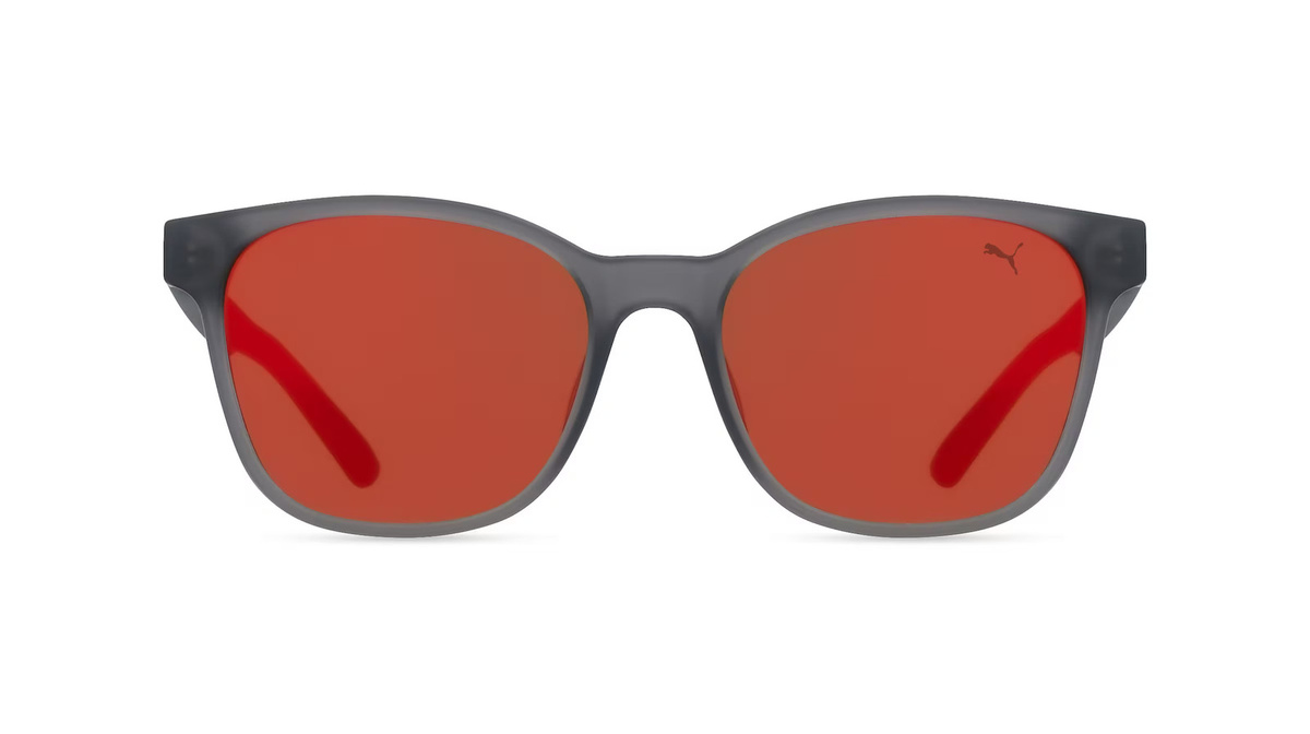 PUMA PJ0087S Kinder-Sonnenbrille Vollrand, eckig, Kunststoff, grau, rot - Bild 1