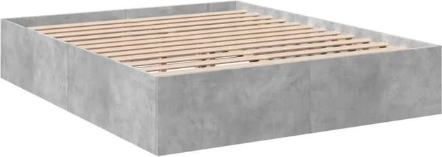 vidaXL Bettgestell modern in Betongrau aus Holzwerkstoff B/T/H: 150 x 200 x 35 cm - Bild 1