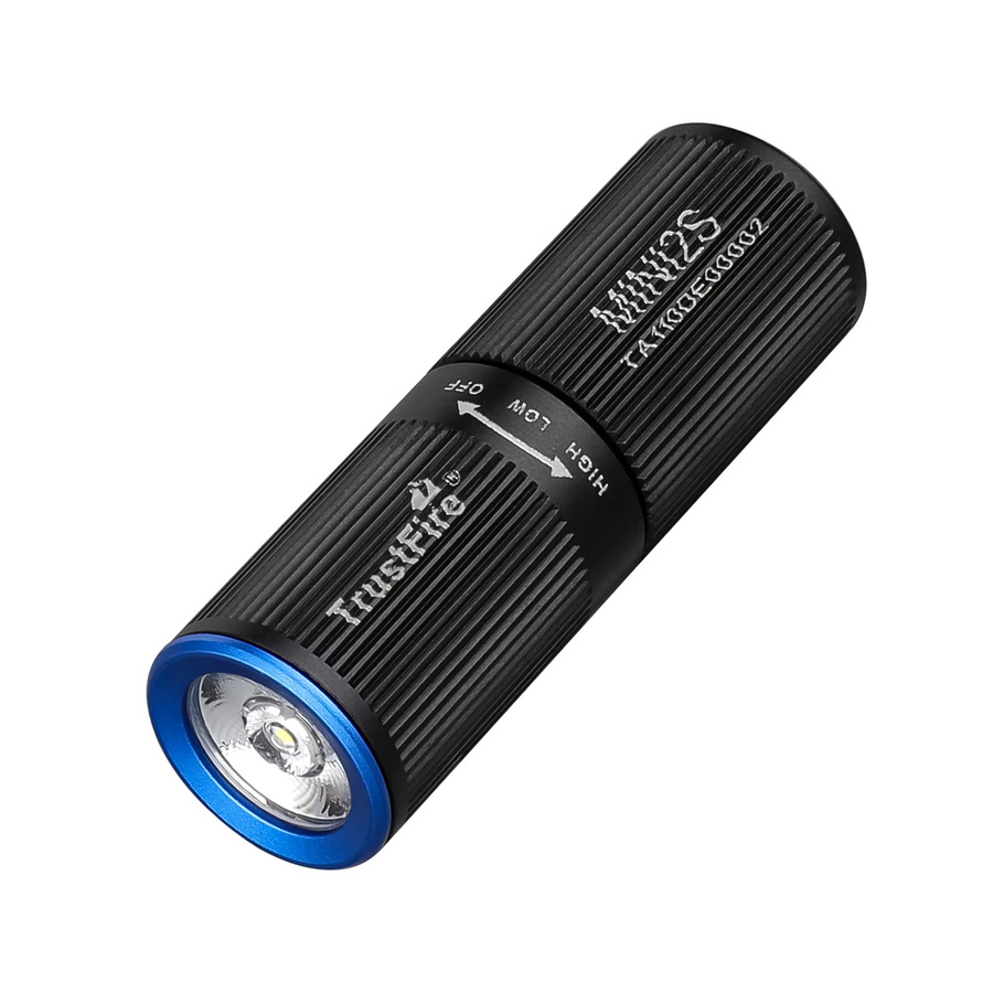 Trust fire Mini2s EDC Mini LED-Taschenlampe, wiederaufladbar via USB, 220 Lumen, Schwarz - Bild 2