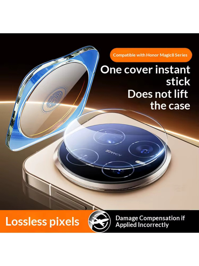 Honor Magic8 Pro und Honor Magic8 Kameraobjektivschutz Glas Kameraschutzfolie transparent mit Installationshilfe - Bild 5