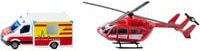 SIKU Modellfahrzeug Set Mercedes-Benz Rettungswagen und Helikopter im Maßstab 1:87 aus Metall - Bild 1