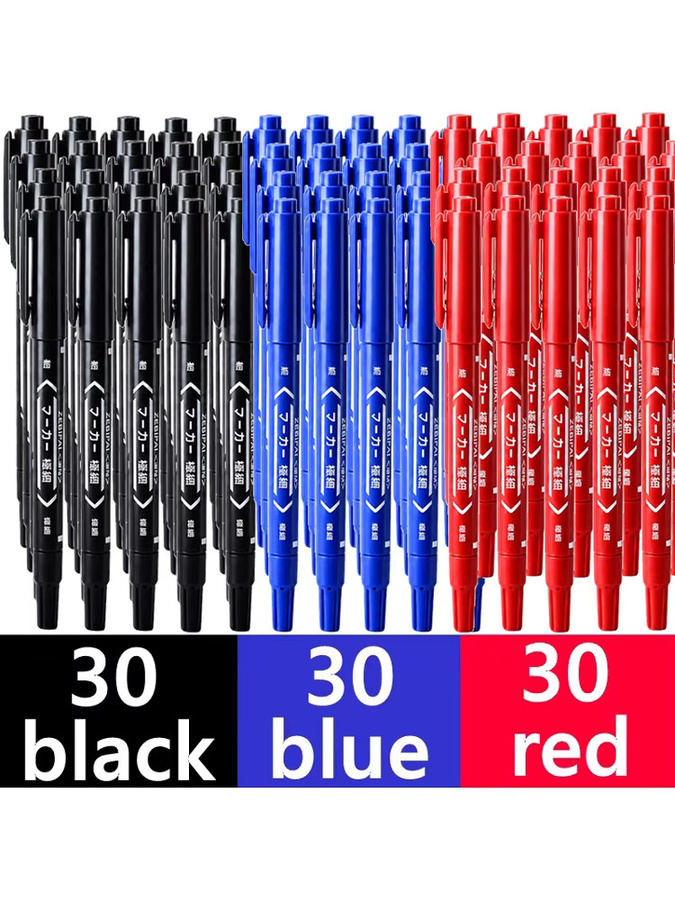 Permanent Marker Set mit Doppelspitze in Schwarz, schnelltrocknende Stifte für Reifen und fettige Oberflächen, 100 Stück - Bild 6