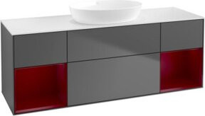 V&B Finion Waschtischunterschrank mit Wandbeleuchtung, Anthrazit lackiert, Breite: 160 cm, Tiefe: 50,1 cm, Höhe: 50,1 cm - Bild 1